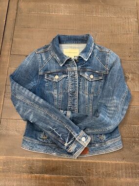 Anthropologie Pilcro Jean Jacket, Women’s S Denim Leather Accents